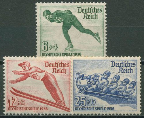 Deutsches Reich 1935 Olympische Winterspiele 600/02 mit Falz