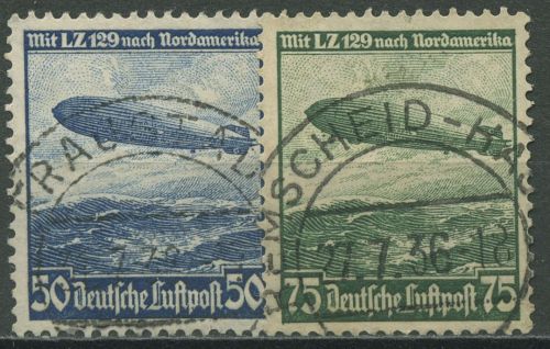 Deutsches Reich 1936 Luftschiff Hindenburg 606/07 X mit TOP-Stempel