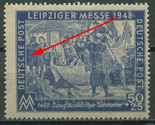 SBZ Allgemeine Ausgabe 1948 Leipziger Messe m. Plattenfehler 199 a IV postfrisch
