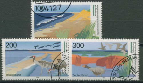 Bund 1996 Vorpommersche Boddenlandschaft 1871/73 gestempelt, Blockeinzelmarken