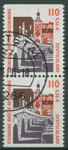 Bund 2000 Sehenswürdigkeiten Zusammendruck 2140 C/D senkr. Paar gestempelt