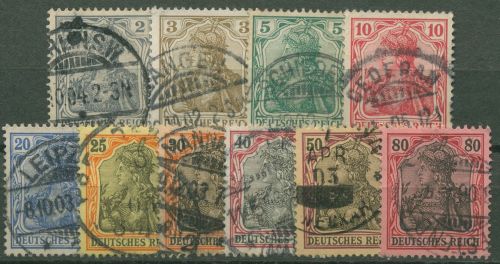 Deutsches Reich 1902 Germania DEUTSCHES REICH o. WZ 68/77 gestempelt
