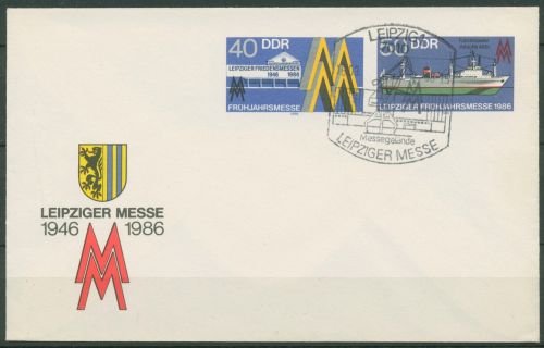 DDR 1986 Leipziger Frühjahrsmesse Umschlag U 4 mit SST (X41567)