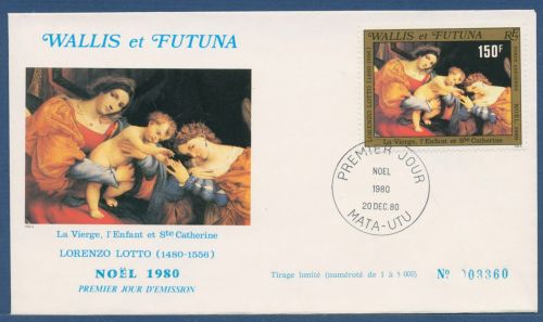 Wallis und Futuna 1980 Weihnachten Gemälde von Lotto 385 FDC (X41648)