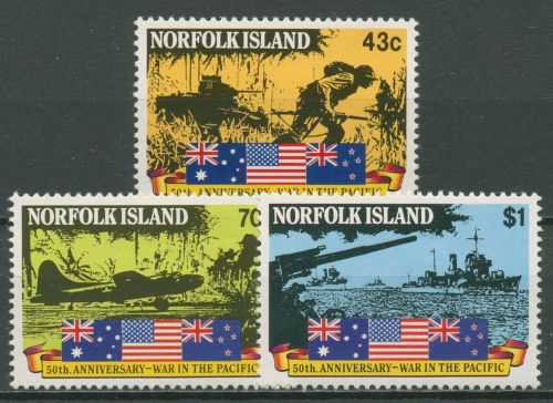 Norfolk-Insel 1991 50 Jahre Kriegsbeginn im Pazifik 516/17 postfrisch