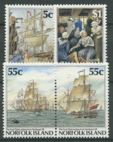 Norfolk-Insel 1987 200 Jahre Kolonisation der Inseln Schiffe 417/20 postfrisch