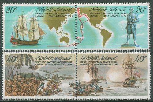 Norfolk-Insel 1979 Kaptän James Cook Segelschiffe Landkarte 225/28 postfrisch