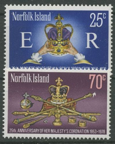 Norfolk-Insel 1978 25. Regierungsjubiläum Königin Elisabeth II 212/13 postfrisch