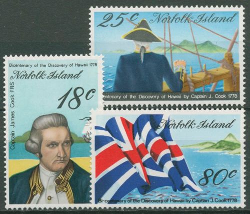 Norfolk-Insel 1978 200 Jahre Landung Kapitän Cook auf Hawaii 205/07 postfrisch