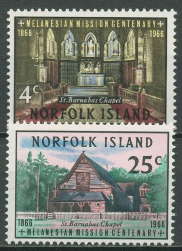 Norfolk-Insel 1966 100 Jahre Melanesische Mission 76/77 postfrisch