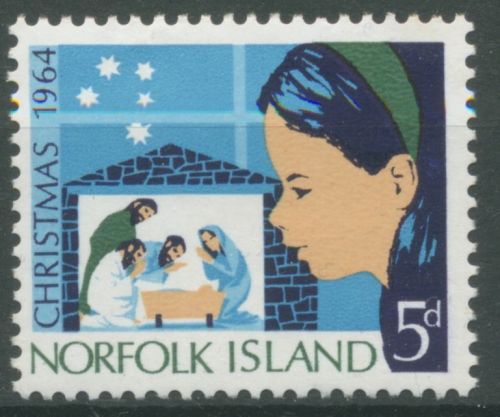 Norfolk-Insel 1964 Weihnachten Kind und Krippe 59 postfrisch