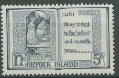 Norfolk-Insel 1961 Weihnachten Gebetbuch 44 postfrisch