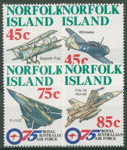 Norfolk-Insel 1996 75 J. Royal Australian Air Force Flugzeuge 608/11 postfrisch