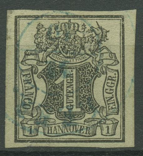 Hannover 1851 Wertschild unter Wappen 2 a gestempelt