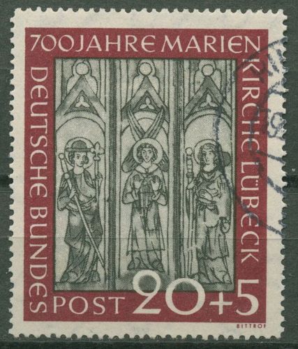 Bund 1951 700 Jahre Marienkirche Lübeck 140 gestempelt