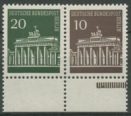 Berlin Zusammendrucke 1966 Brandenburger Tor W 41 UR dgz. postfrisch