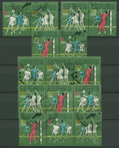 DDR 1974 Handball-WM 1928/30 ZD alle Kombinationen mit Sonderstempel (SG31228)