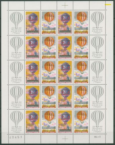 Frankreich 1983 200 J. Luftfahrt Ballon 2387/88 ZD-Bogen postfrisch (SG23451)