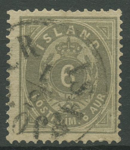 Island 1876 Ziffer und Krone im Oval 7 A gestempelt