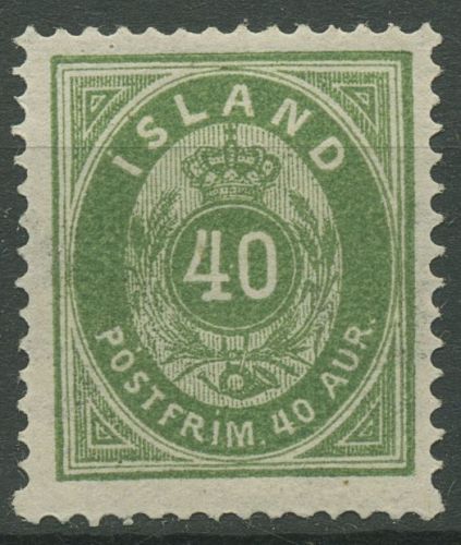 Island 1876 Ziffer und Krone im Oval 11 mit Falz, kl. Fehler