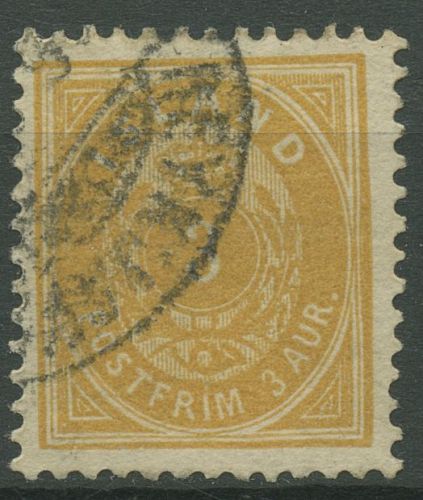 Island 1882 Ziffer mit Krone im Oval 12 B gestempelt