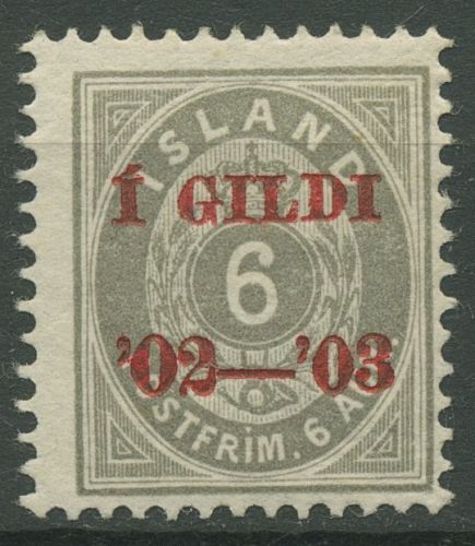 Island 1902 Ziffer mit Krone im Oval, mit Aufdruck, 27 B mit Falz