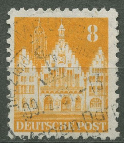 Bizone 1948 Bauten mit weiter Zähnung 78 WF gestempelt