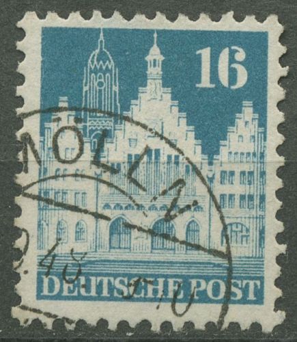 Bizone 1948 Bauten mit weiter Zähnung 83 WF gestempelt