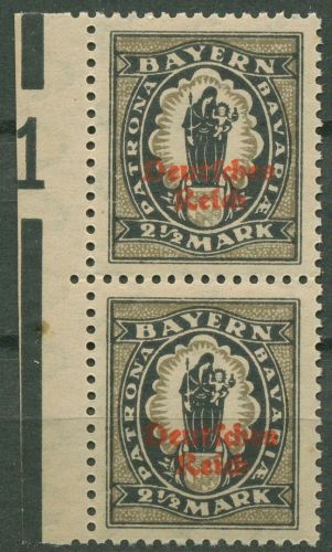 Dt. Reich 1920 Bayern-Abschied Steindruck 133 II Paar mit "1" postfrisch