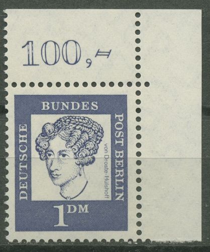 Berlin 1961 Bed. Deutsche: Droste-Hülshoff 212 Ecke 2 postfrisch