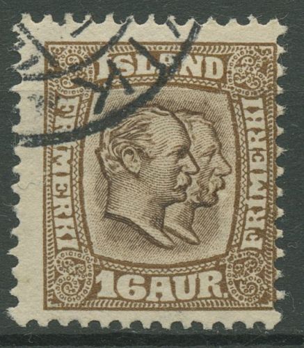 Island 1907/1908 König Christian IX. und König Frederik VIII. 55 gestempelt