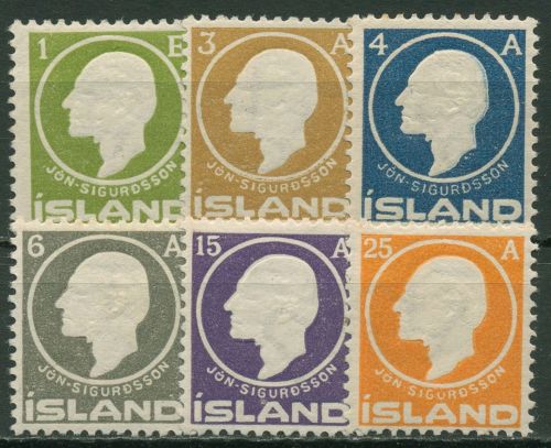 Island 1911 100. Geburtstag von Jón Sigurdsson 63/68 mit Falz