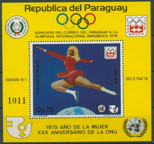 Paraguay 1975 Olympische Winterspiele Innsbruck Block 252 postfrisch (C67043)