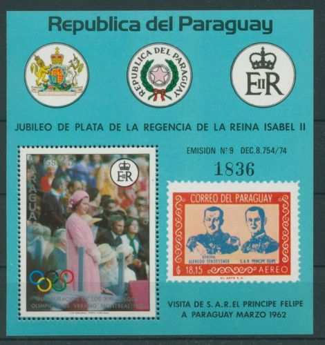Paraguay 1977 Königin Elisabeth II. Block 303 postfrisch (C22639)