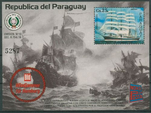 Paraguay 1977 Deutsche Segelschiffe Block 304 postfrisch (C67044)
