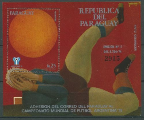 Paraguay 1977 Fußball-WM Argentinien Block 310 postfrisch (C27917)