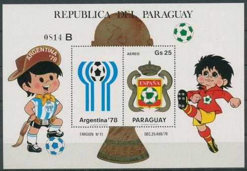 Paraguay 1979 Fußball-WM Spanien Block 347 postfrisch (C22663)