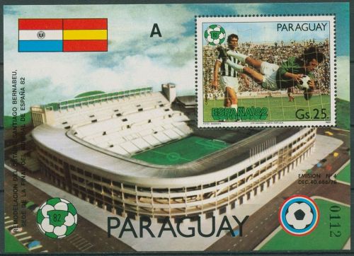 Paraguay 1981 Fußball-WM Spanien´82 Block 367 postfrisch (C95533)