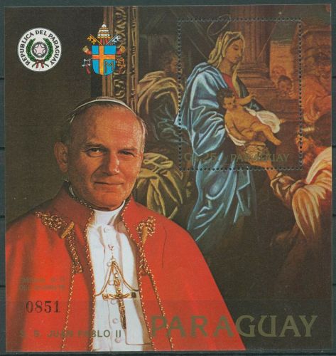 Paraguay 1983 Papst Johannes Paul II. Block 387 postfrisch (C67046)