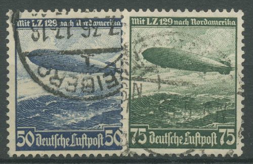 Deutsches Reich 1936 Luftschiff Hindenburg 606/07 X gestempelt