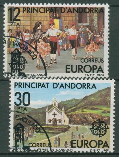Andorra (span.) 1981 Europa CEPT Folklore 138/39 gestempelt