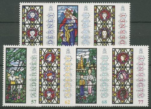 Alderney 2015 Weihnachten Buntglasfenster 539/45 postfrisch