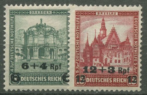 Deutsches Reich 1932 Deutsche Nothilfe Bauwerke mit Aufdruck 463/64 mit Falz
