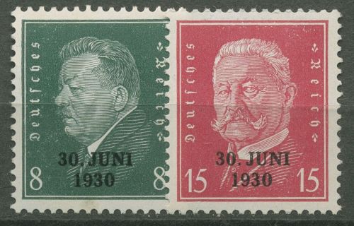 Deutsches Reich 1930 Reichspräsidenten mit Aufdruck 444/45 mit Falz