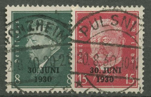 Deutsches Reich 1930 Reichspräsidenten mit Aufdruck 444/45 TOP-Stempel