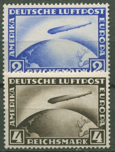 Deutsches Reich 1928 Flugpostmarken Luftschiff Graf Zeppelin 423/24 mit Falz
