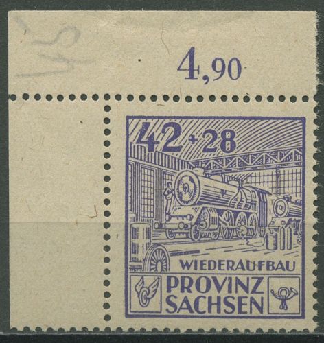 SBZ Provinz Sachsen 1946 Wiederaufbau 89 A Ecke 1 postfrisch