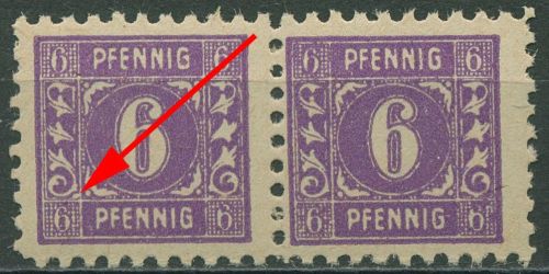 SBZ Mecklenburg-Vorpommern Freim. Plattenfehler 9 a XXXVI postfrisch geprüft