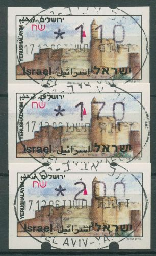 Israel ATM 1994 Jerusalem Satz 3 Werte (ohne Phosphor) ATM 12.2 x S9 gestempelt