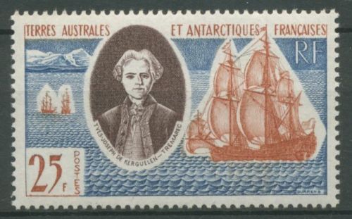 Franz. Antarktis 1960 Seefahrer und Entdecker Segelschiff 23 postfrisch